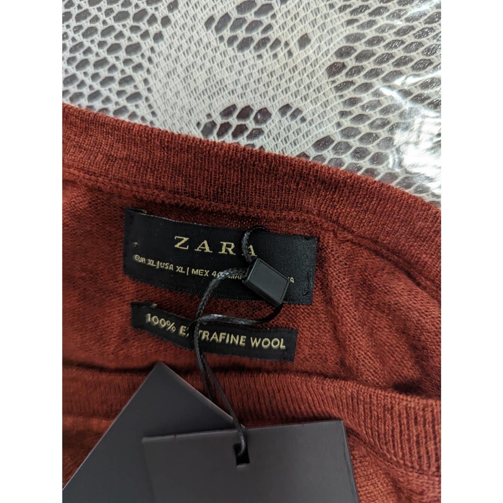 Nwt! Zara! Brick Red Superfine Wool, Airy Lightwe… - image 6